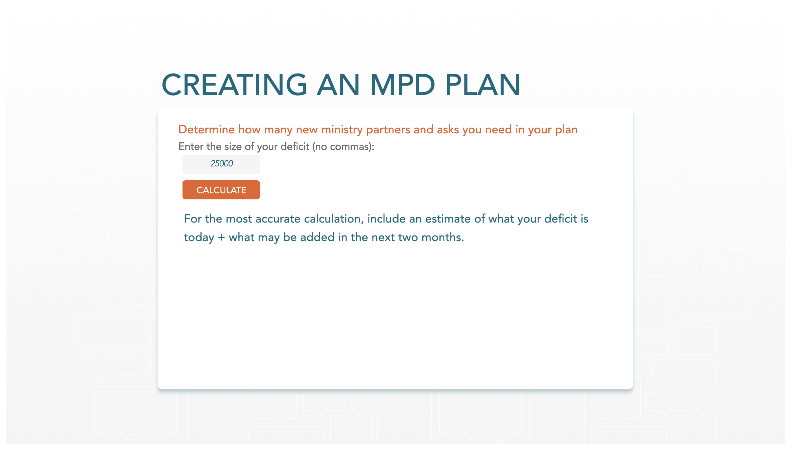 A screenshot of instructions for the simulated calculator.