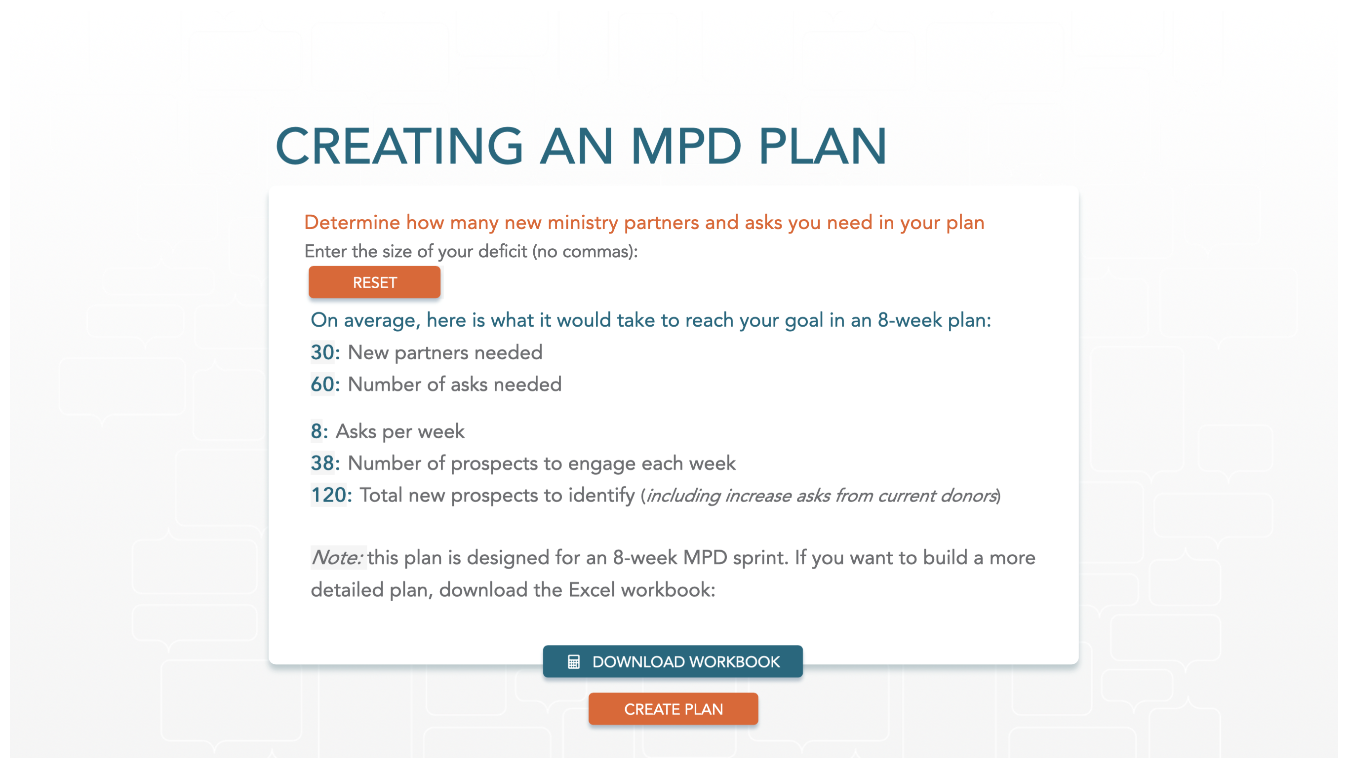 A screenshot of a sample plan.