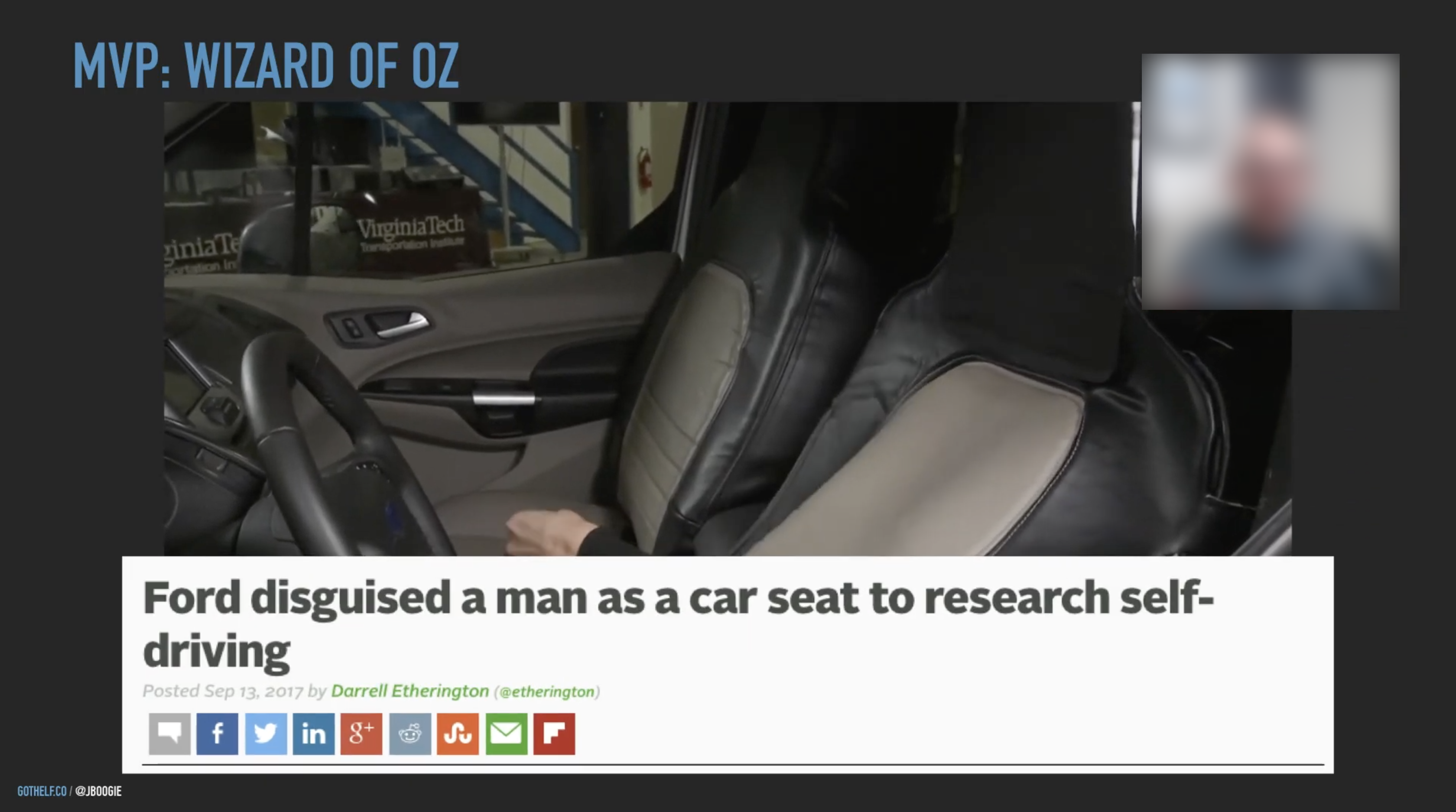 Ford disguised a man as a car seat to research self-driving