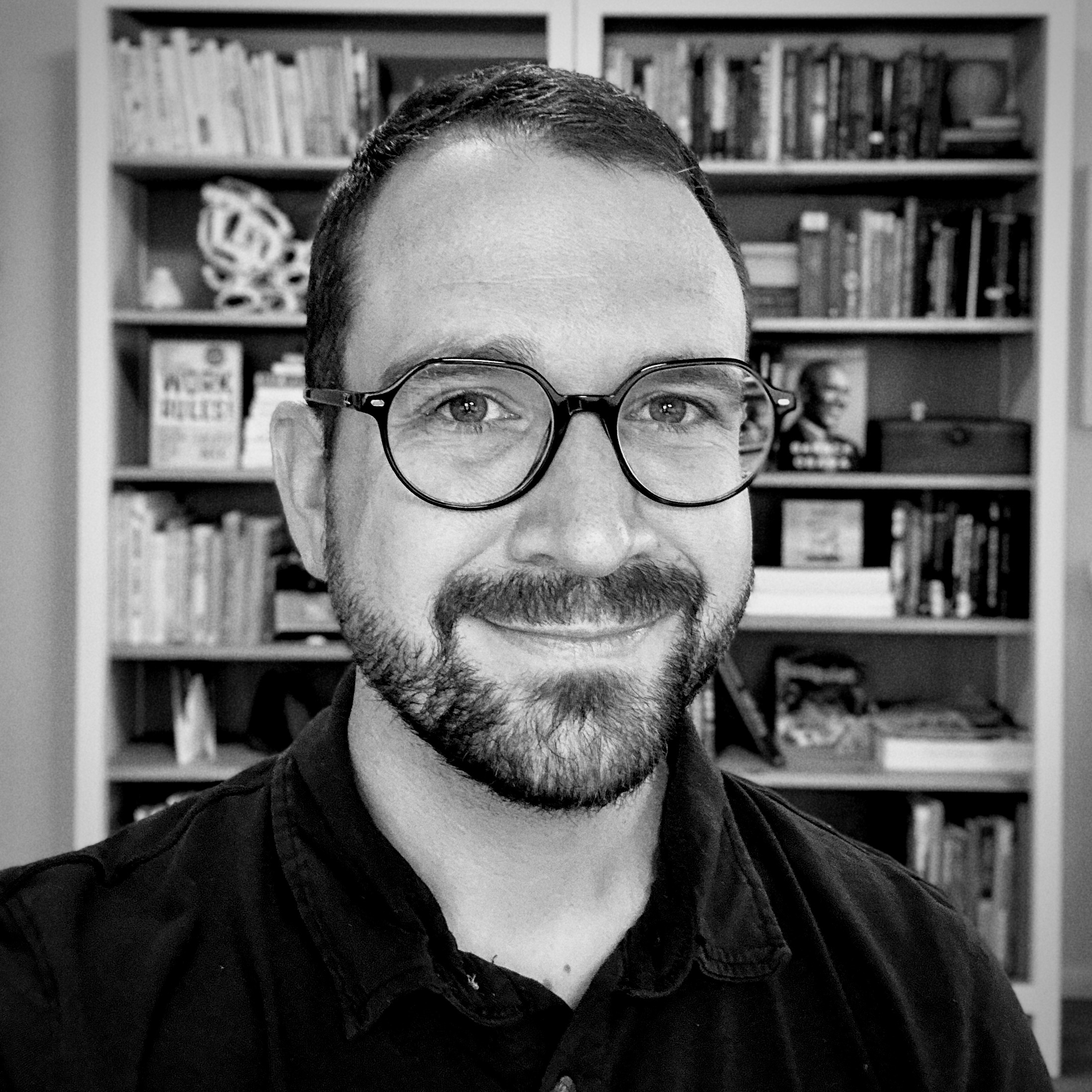 Portrait of marcus miers in black and white